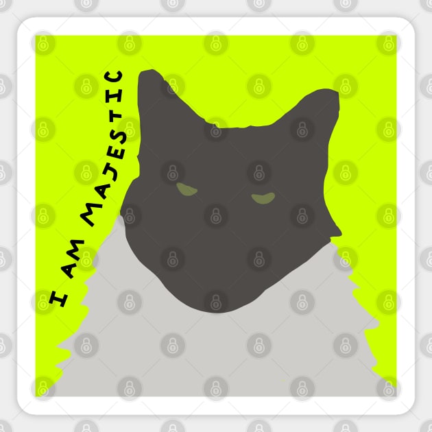 I am Majestic Abstract Cat Sticker by ellenhenryart